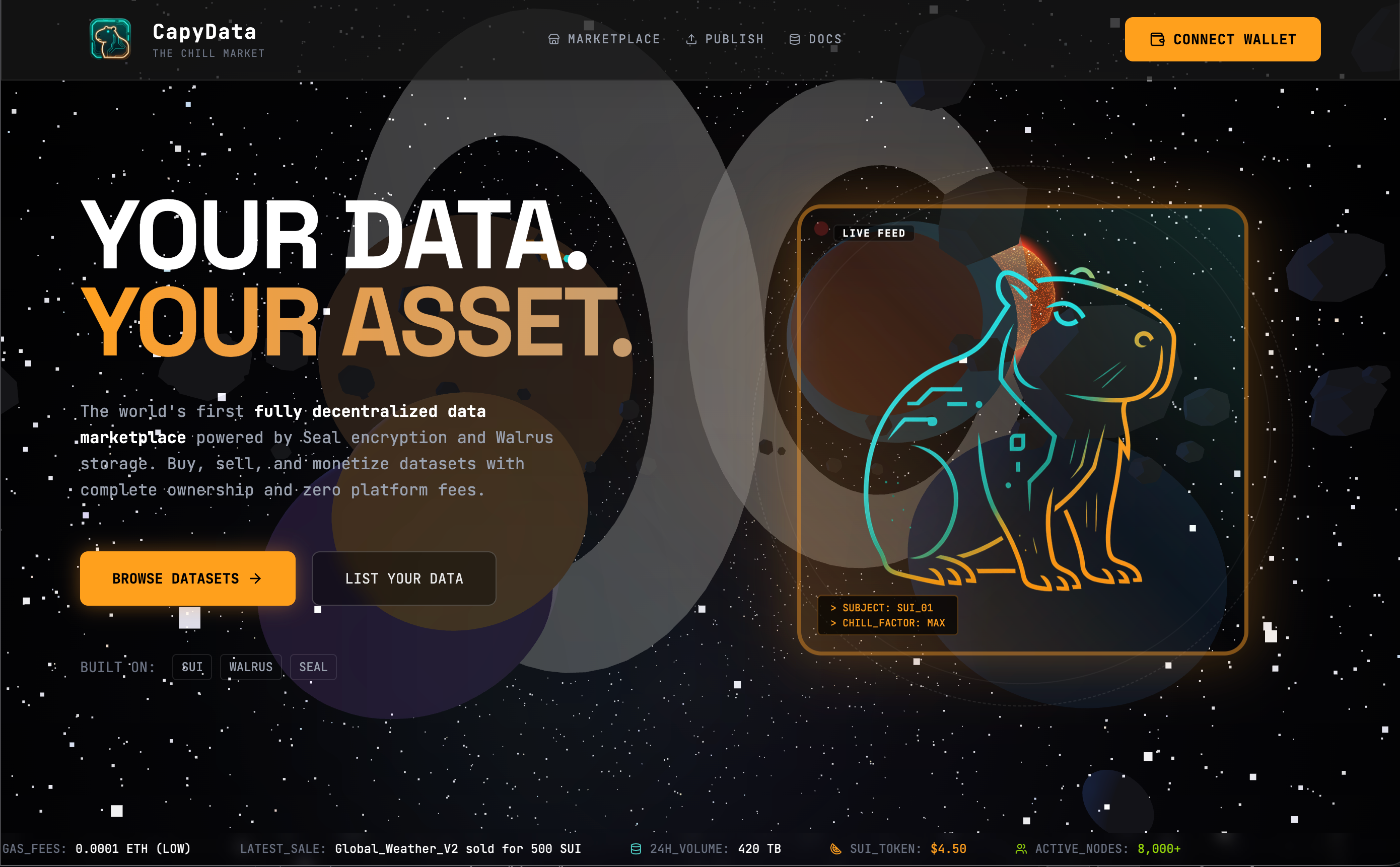 Capydata: Designing a Data Marketplace on Sui